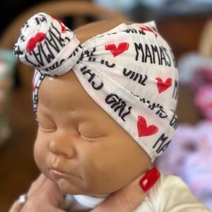 Handmade Newborn Mamas Girl Top Knot HeadWrap